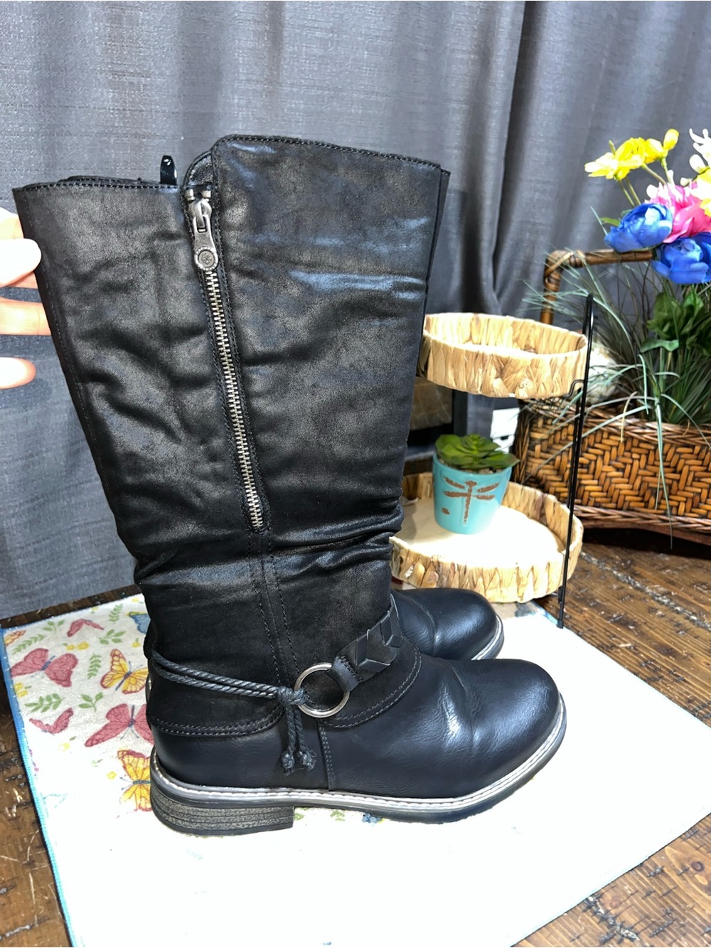 PATRIZIA Kabuta Tall Boot Riding Festival Biker Winter Moto Black